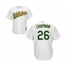 Youth Oakland Athletics #26 Matt Chapman Replica White Home Cool Base Baseball Jersey