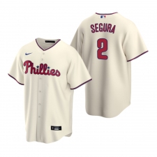 Men's Nike Philadelphia Phillies #2 Jean Segura Cream Alternate Stitched Baseball Jersey