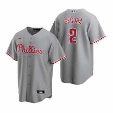 Men's Nike Philadelphia Phillies #2 Jean Segura Gray Road Stitched Baseball Jersey