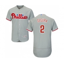Men's Philadelphia Phillies #2 Jean Segura Grey Road Flex Base Authentic Collection Baseball Jersey