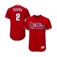 Men's Philadelphia Phillies #2 Jean Segura Red Alternate Flex Base Authentic Collection Baseball Jersey