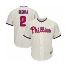 Men's Philadelphia Phillies #2 Jean Segura Replica Cream Alternate Cool Base Baseball Jersey