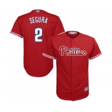 Men's Philadelphia Phillies #2 Jean Segura Replica Red Alternate Cool Base Baseball Jersey