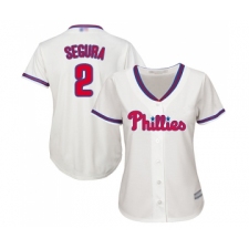 Women's Philadelphia Phillies #2 Jean Segura Replica Cream Alternate Cool Base Baseball Jersey