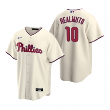Men's Nike Philadelphia Phillies #10 J.T. Realmuto Cream Alternate Stitched Baseball Jersey