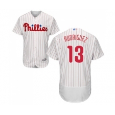 Men's Philadelphia Phillies #13 Sean Rodriguez White Home Flex Base Authentic Collection Baseball Jersey