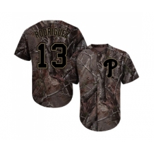 Youth Philadelphia Phillies #13 Sean Rodriguez Authentic Camo Realtree Collection Flex Base Baseball Jersey