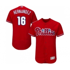 Men's Philadelphia Phillies #16 Cesar Hernandez Red Alternate Flex Base Authentic Collection Baseball Jersey