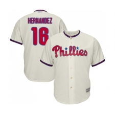 Youth Philadelphia Phillies #16 Cesar Hernandez Replica Cream Alternate Cool Base Baseball Jersey