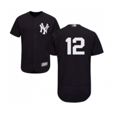 Men's New York Yankees #12 Troy Tulowitzki Navy Blue Alternate Flex Base Authentic Collection Baseball Jersey
