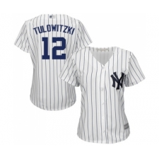 Women's New York Yankees #12 Troy Tulowitzki Authentic White Home Baseball Jersey