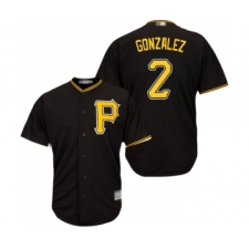 Youth Pittsburgh Pirates #2 Erik Gonzalez Replica Black Alternate Cool Base Baseball Jersey