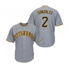 Youth Pittsburgh Pirates #2 Erik Gonzalez Replica Grey Road Cool Base Baseball Jersey