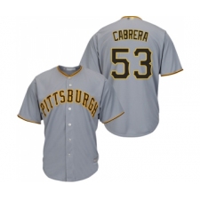 Men's Pittsburgh Pirates #53 Melky Cabrera Replica Grey Road Cool Base Baseball Jersey