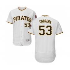 Men's Pittsburgh Pirates #53 Melky Cabrera White Home Flex Base Authentic Collection Baseball Jersey