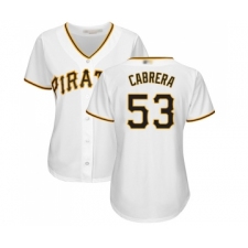 Women's Pittsburgh Pirates #53 Melky Cabrera Replica White Home Cool Base Baseball Jersey
