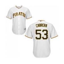 Youth Pittsburgh Pirates #53 Melky Cabrera Replica White Home Cool Base Baseball Jersey