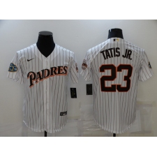 Men's Nike San Diego Padres #23 Fernando Tatis Jr. White Throwback Stitched Baseball Jersey