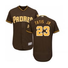 Men's San Diego Padres #23 Fernando Tatis Jr. Brown Alternate Flex Base Authentic Collection Baseball Jersey