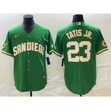 Men's San Diego Padres #23 Fernando Tatis Jr Green Cool Base Stitched Baseball Jersey 1