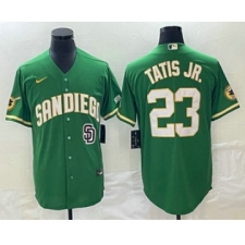 Men's San Diego Padres #23 Fernando Tatis Jr Green Cool Base Stitched Baseball Jersey