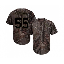 Youth San Diego Padres #55 Matt Strahm Authentic Camo Realtree Collection Flex Base Baseball Jersey