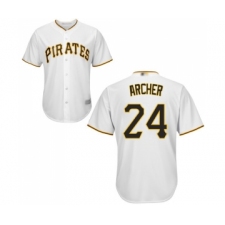 Men's Pittsburgh Pirates #24 Chris Archer Replica White Home Cool Base Baseball Jersey
