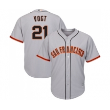 Men's San Francisco Giants #21 Stephen Vogt Replica Grey Road Cool Base Baseball Jersey
