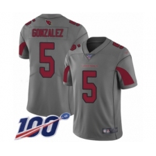 Youth Arizona Cardinals #5 Zane Gonzalez Limited Silver Inverted Legend 100th Season Football Jersey
