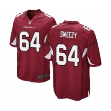 Men's Arizona Cardinals #64 J.R. Sweezy Game Red Team Color Football Jersey