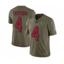 Men's Atlanta Falcons #4 Giorgio Tavecchio Limited Olive 2017 Salute to Service Football Jersey