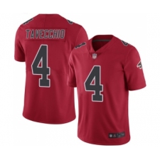 Men's Atlanta Falcons #4 Giorgio Tavecchio Limited Red Rush Vapor Untouchable Football Jersey