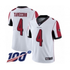 Men's Atlanta Falcons #4 Giorgio Tavecchio White Vapor Untouchable Limited Player 100th Season Football Jersey