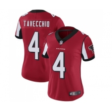 Women's Atlanta Falcons #4 Giorgio Tavecchio Red Team Color Vapor Untouchable Limited Player Football Jersey