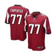 Men's Atlanta Falcons #77 James Carpenter Game Red Team Color Football Jersey