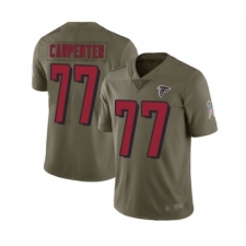 Men's Atlanta Falcons #77 James Carpenter Limited Olive 2017 Salute to Service Football Jersey