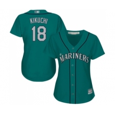 Women's Seattle Mariners #18 Yusei Kikuchi Replica Teal Green Alternate Cool Base Baseball Jersey