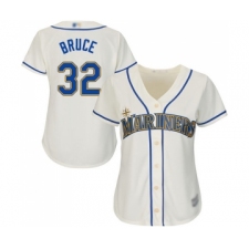 Women's Seattle Mariners #32 Jay Bruce Replica Cream Alternate Cool Base Baseball Jersey