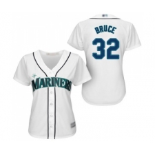 Women's Seattle Mariners #32 Jay Bruce Replica White Home Cool Base Baseball Jersey