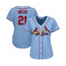 Women's St. Louis Cardinals #21 Andrew Miller Replica Light Blue Alternate Cool Base Baseball Jersey