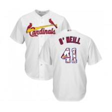 Men's St. Louis Cardinals #41 Tyler O Neill Authentic White Team Logo Fashion Cool Base Baseball Jersey
