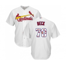 Men's St. Louis Cardinals #70 Chris Beck Authentic White Team Logo Fashion Cool Base Baseball Jersey