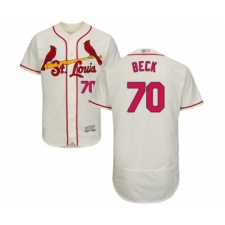 Men's St. Louis Cardinals #70 Chris Beck Cream Alternate Flex Base Authentic Collection Baseball Jersey