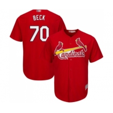 Men's St. Louis Cardinals #70 Chris Beck Replica Red Cool Base Baseball Jersey