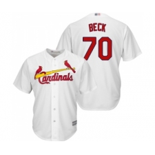 Men's St. Louis Cardinals #70 Chris Beck Replica White Home Cool Base Baseball Jersey