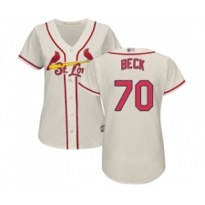 Women's St. Louis Cardinals #70 Chris Beck Replica Cream Alternate Cool Base Baseball Jersey