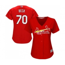 Women's St. Louis Cardinals #70 Chris Beck Replica Red Alternate Cool Base Baseball Jersey
