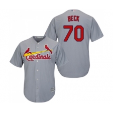 Youth St. Louis Cardinals #70 Chris Beck Replica Grey Road Cool Base Baseball Jersey