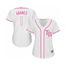 Women's Tampa Bay Rays #1 Willy Adames Replica White Fashion Cool Base Baseball Jersey