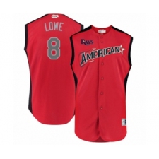 Men's Tampa Bay Rays #8 Brandon Lowe Authentic Red American League 2019 Baseball All-Star Jersey
